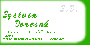 szilvia dorcsak business card